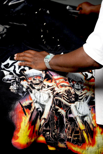 BIKER GANG USA “Flamed” Heavyweight Hoodie