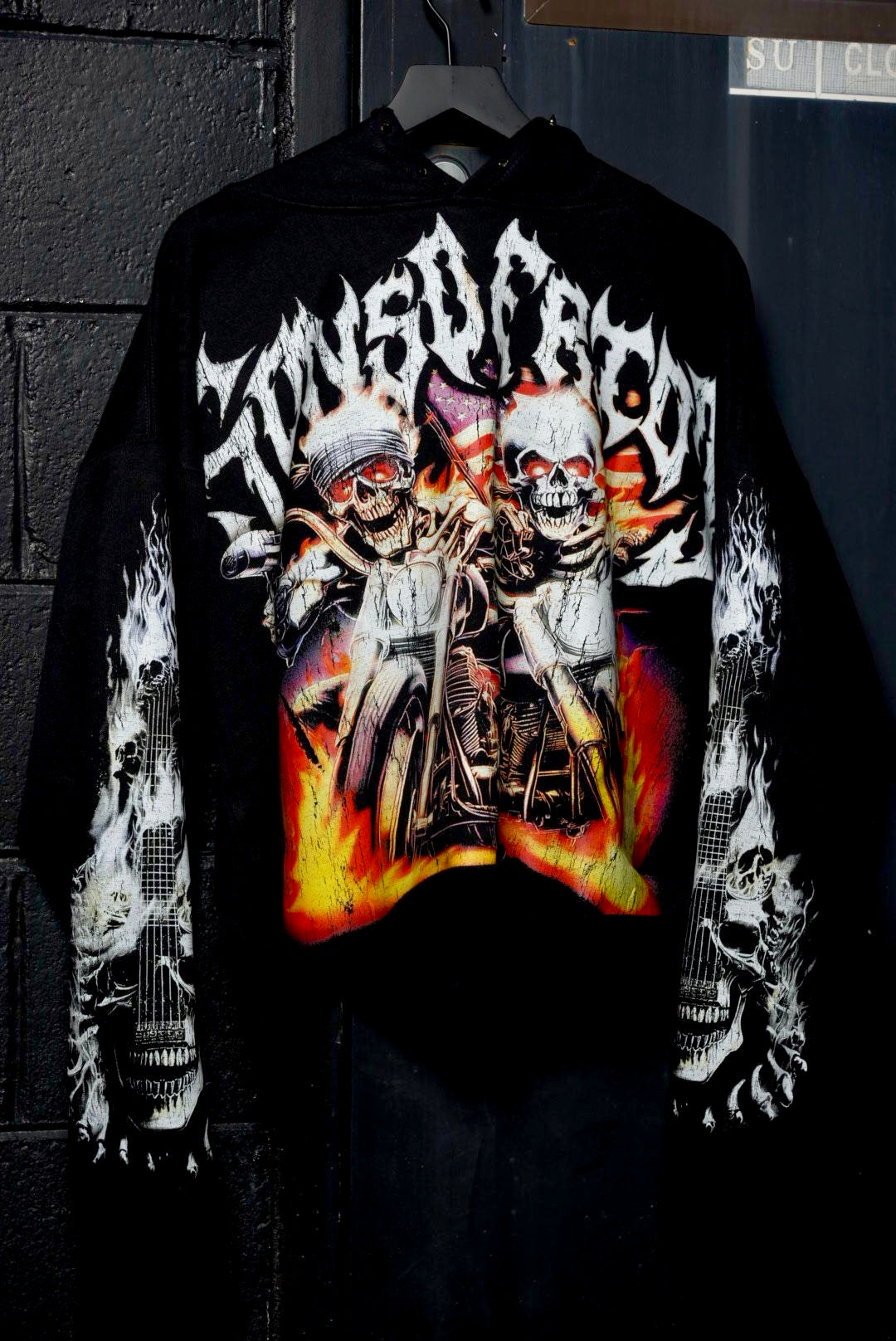 BIKER GANG USA “Flamed” Heavyweight Hoodie