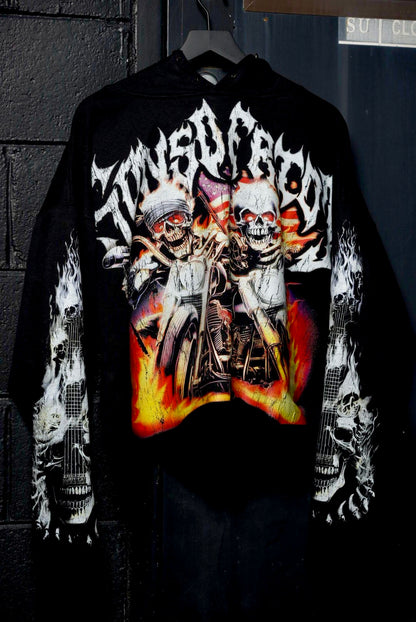 BIKER GANG USA “Flamed” Heavyweight Hoodie