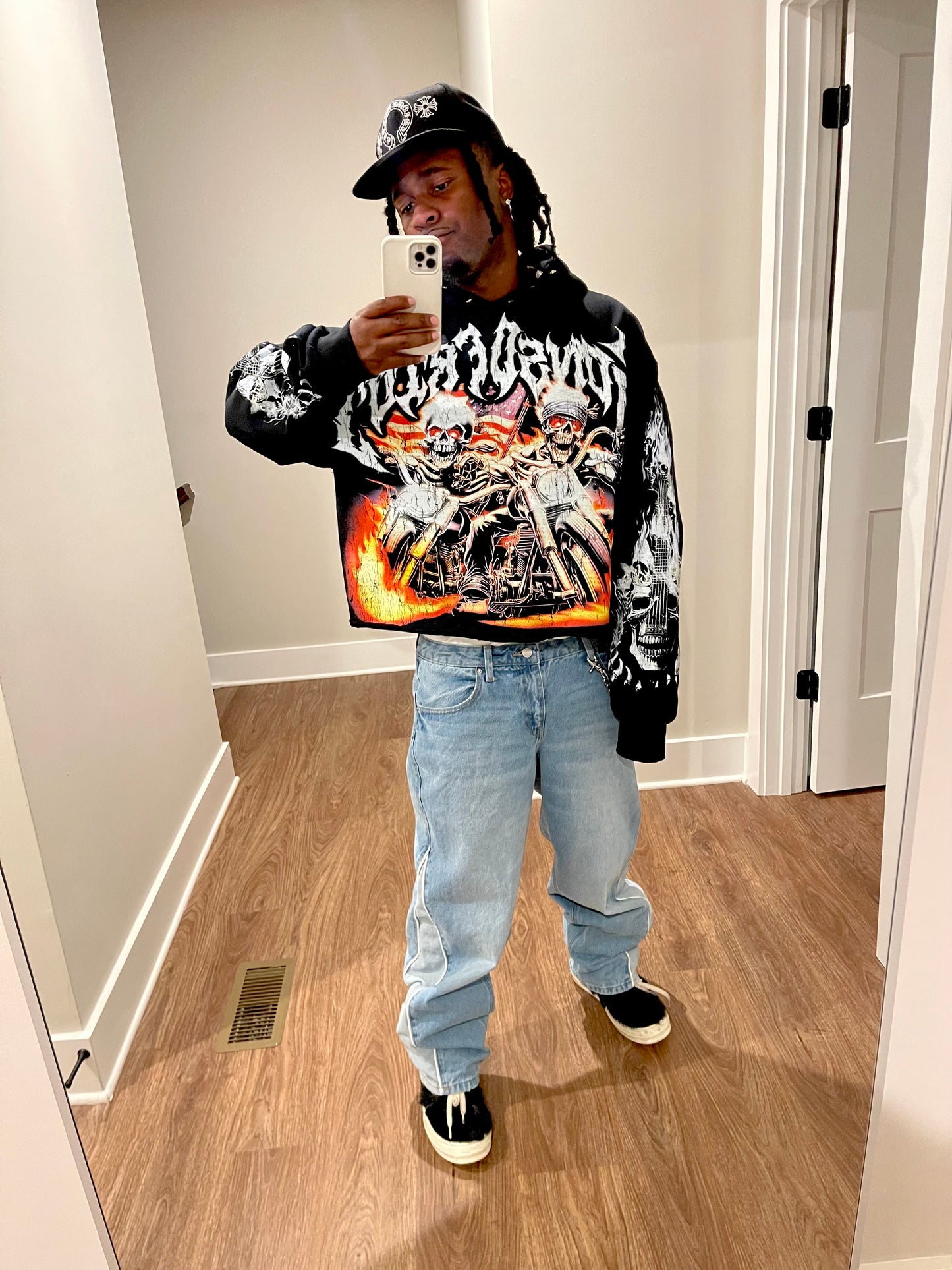 BIKER GANG USA “Flamed” Heavyweight Hoodie