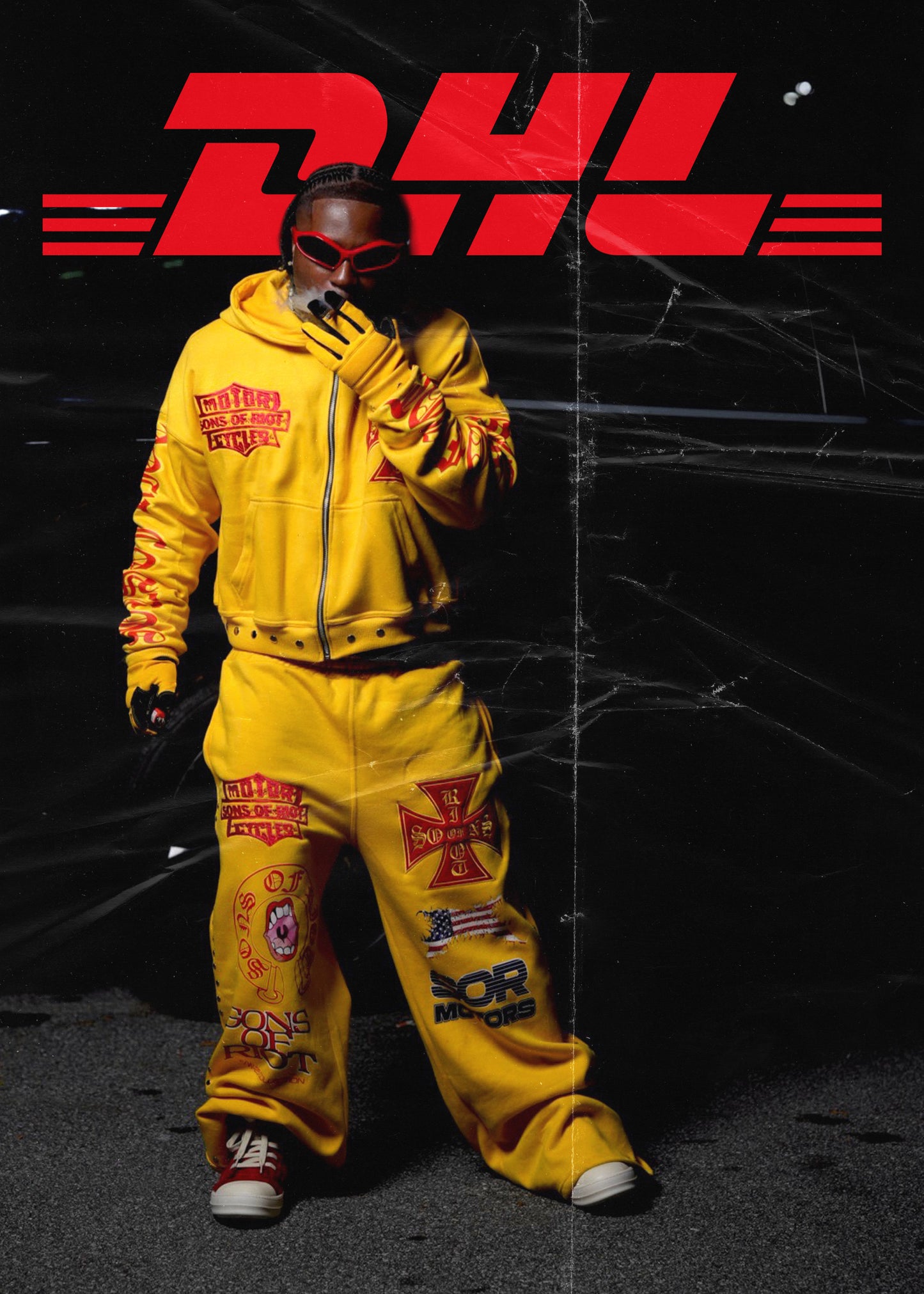 "DHL" Heavyweight Zip Jacket Sweatsuit